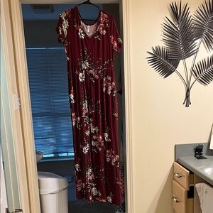 Floral Burgundy Maxi Dress